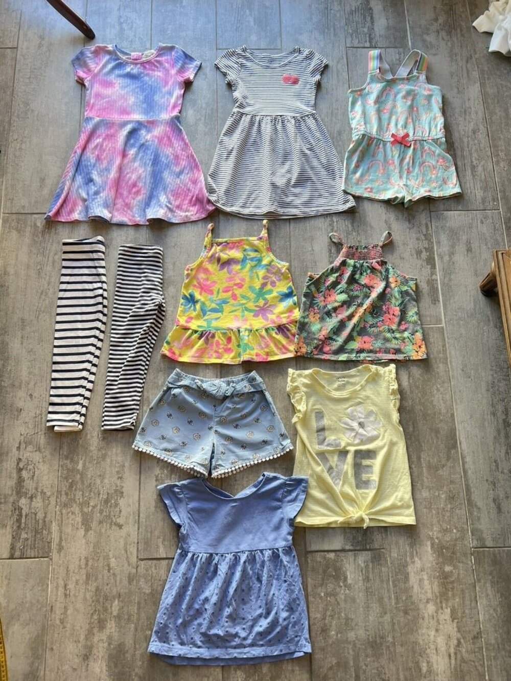 Toddler Girls Kids Huge Lot Set of 10 Piece Outfit Wardrobe Mix & Match 5T 5